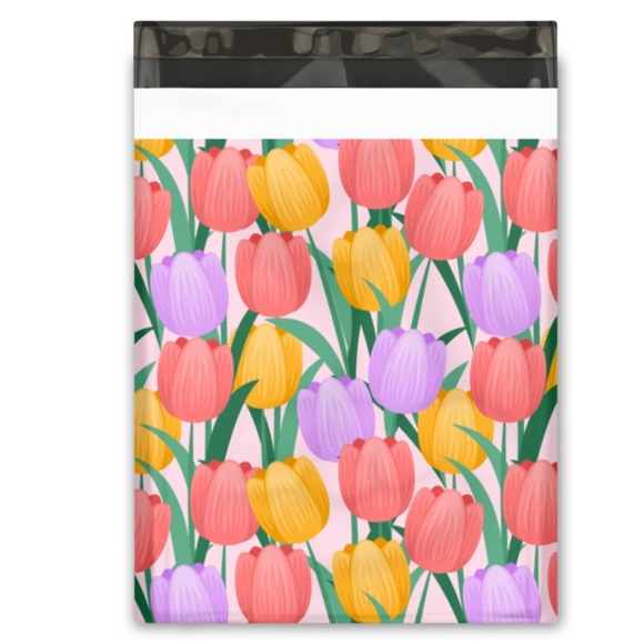 ( Last 1 )  25 10X13 Tulip Flower Poly Mailers PRICE IS FIRM CLEARANCE - Picture 4 of 6